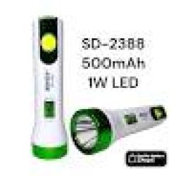 Torch Light SD-2388 Rechargeable 2 In 1 LED COB 500mAh Removable Battery